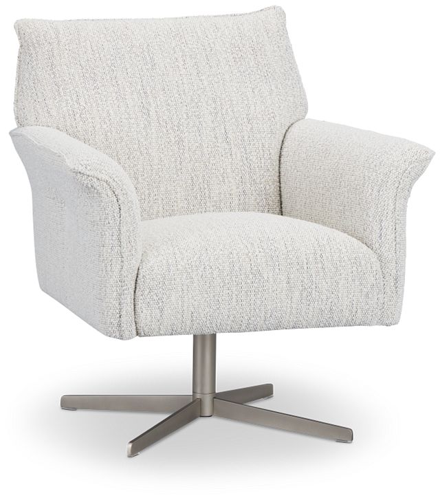 Imani Light Gray Fabric Swivel Accent Chair