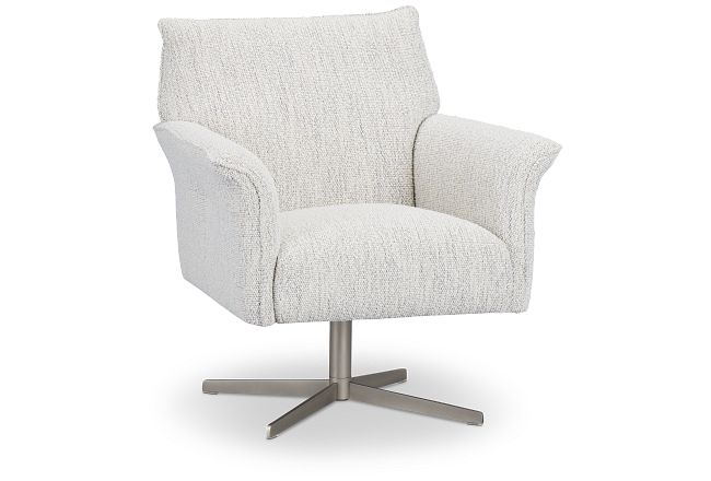 Imani Light Gray Fabric Swivel Accent Chair