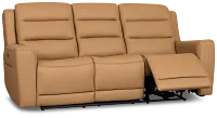 Wilder Brown Leather Power Reclining Sofa with Power Headrest