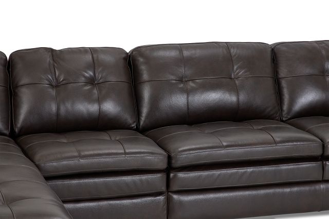 Braden Dark Brown Leather Small Left Chaise Sectional