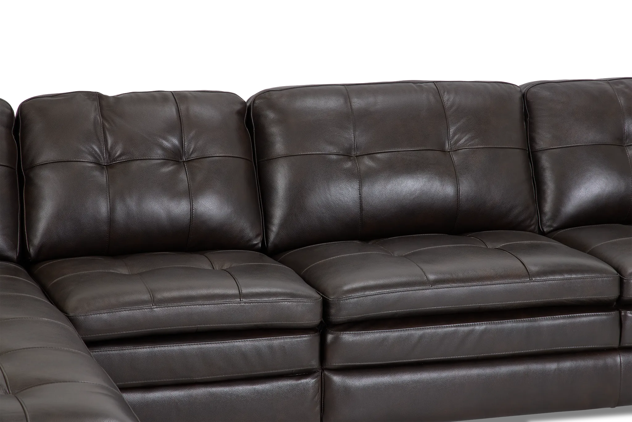 Braden Dark Brown Leather Small Left Chaise Sectional