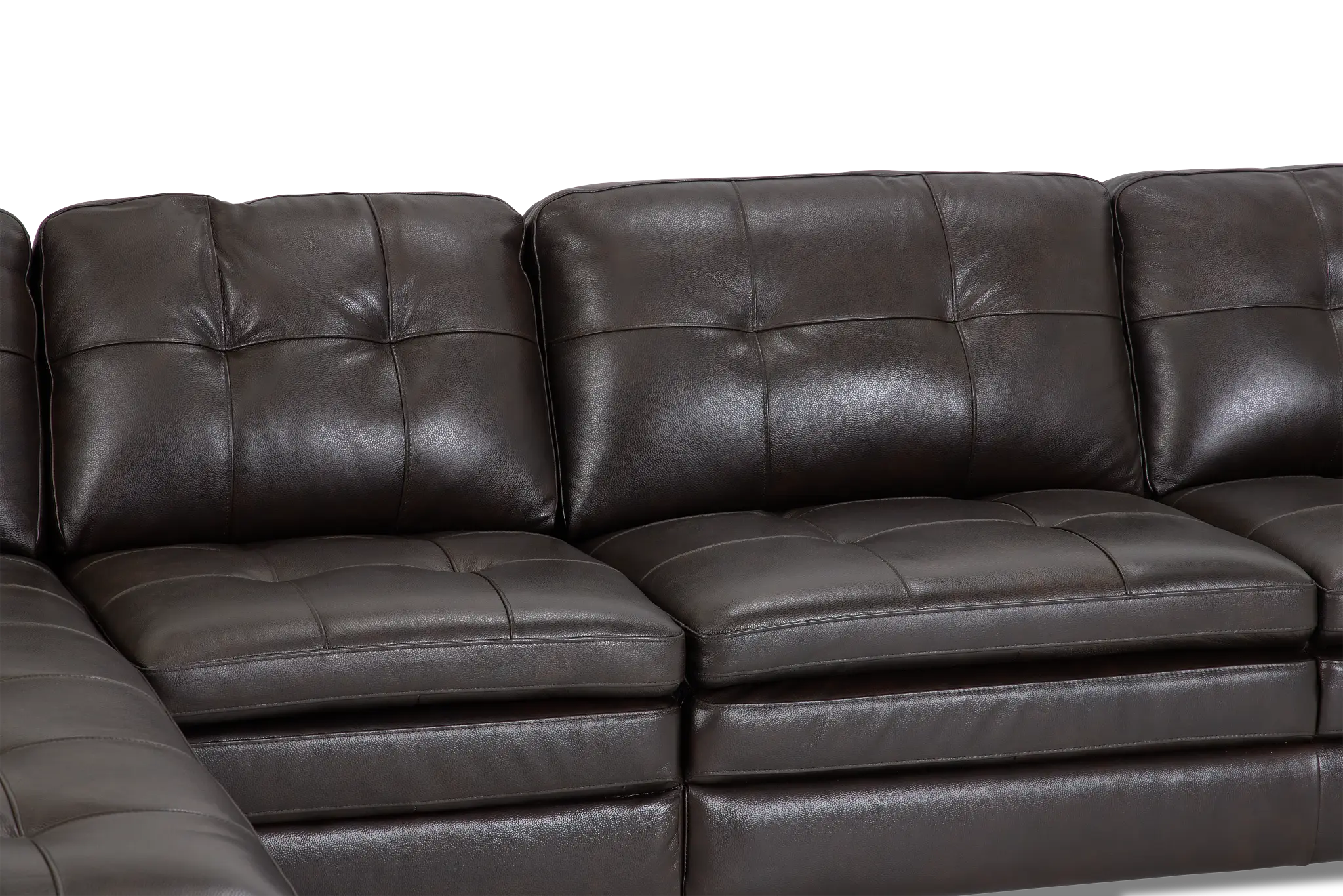 Braden Dark Brown Leather Small Left Chaise Sectional Braden Dark Brown Leather Small Left Chaise Sectional