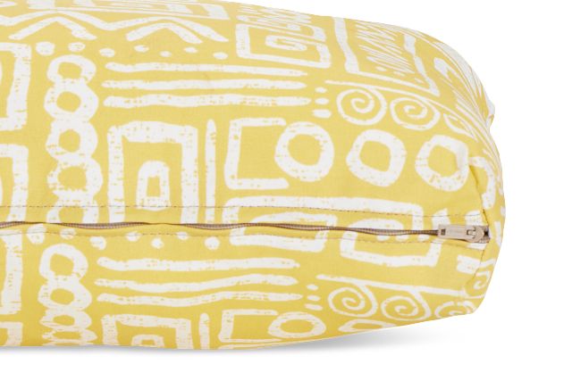 Glyphic Yellow Lumbar Indoor/outdoor Accent Pillow
