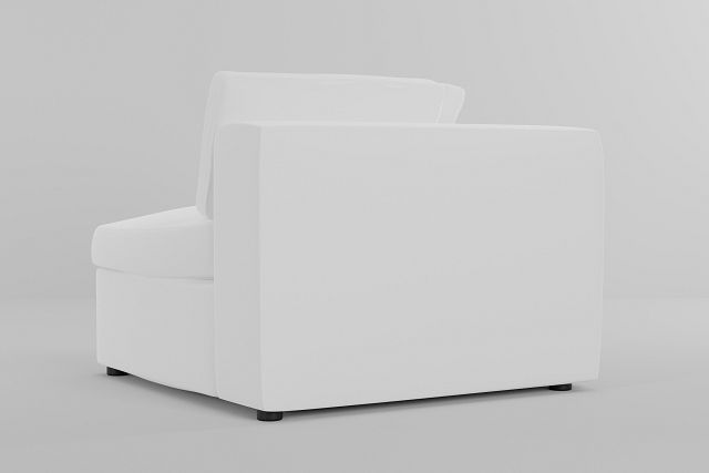 Destin Suave White Fabric Corner Chair
