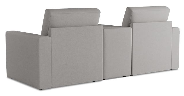 Citymod Light Gray Fabric 3-piece Modular Sofa With Media Console