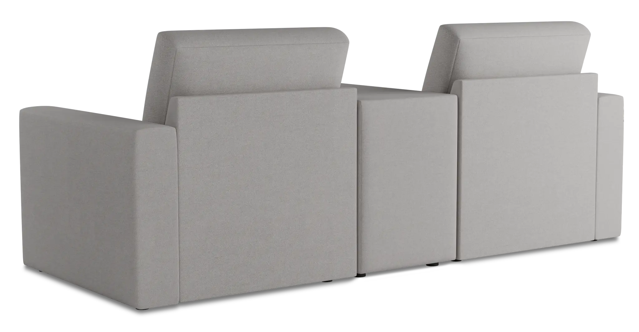 Citymod Light Gray Fabric 3-piece Modular Sofa With Media Console Citymod Light Gray Fabric 3-piece Modular Sofa With Media Console