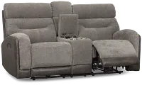 Travis Gray Fabric Power Reclining Console Loveseat