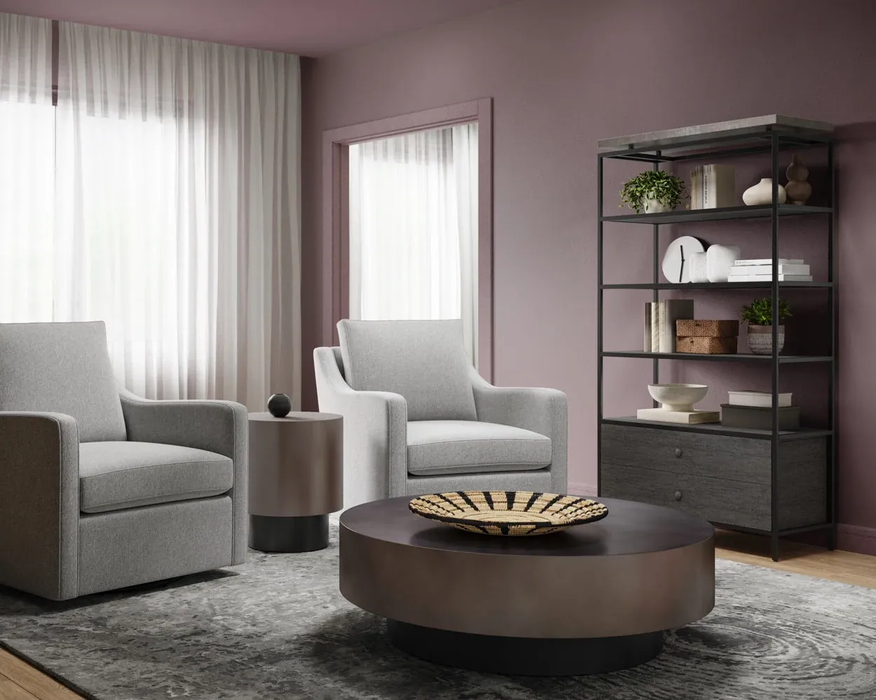 Kelley Dark Gray Round Coffee Table