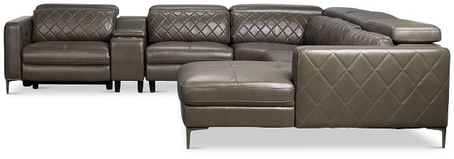 Ava Dark Gray Micro Small Dual Power Right Chaise Sectional