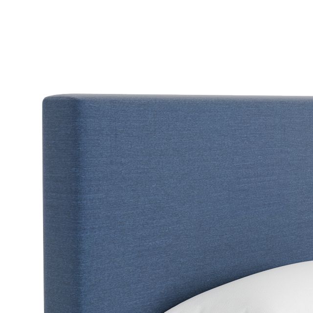 Grayton Peyton Dark Blue 54" Upholstered Platform Bed