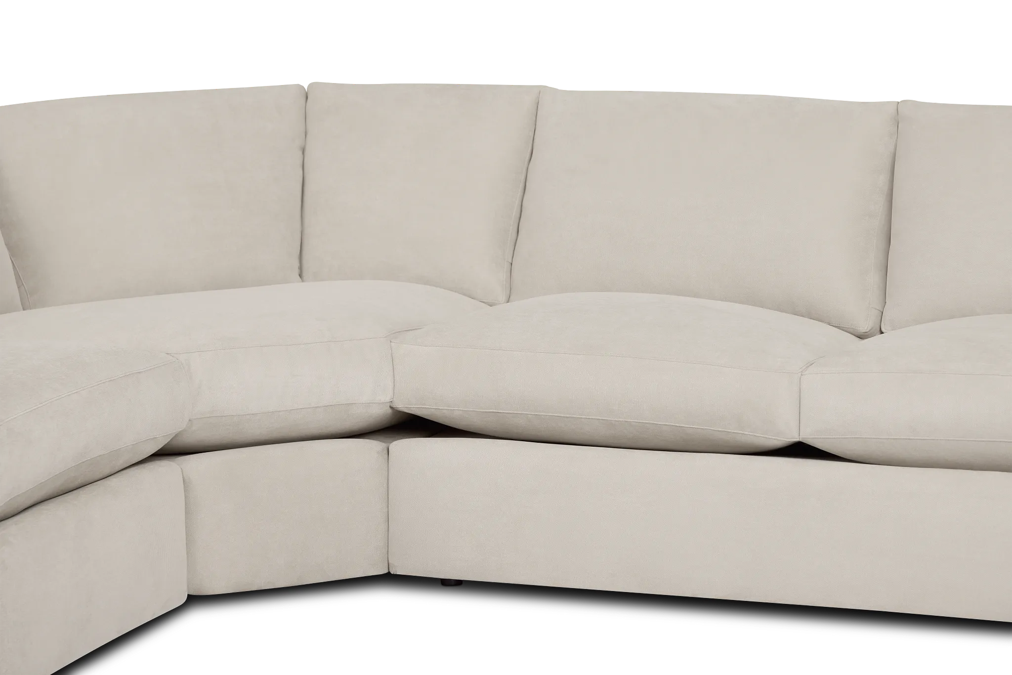 Hudson Gray Fabric Large Right Chaise Wedge Sectional