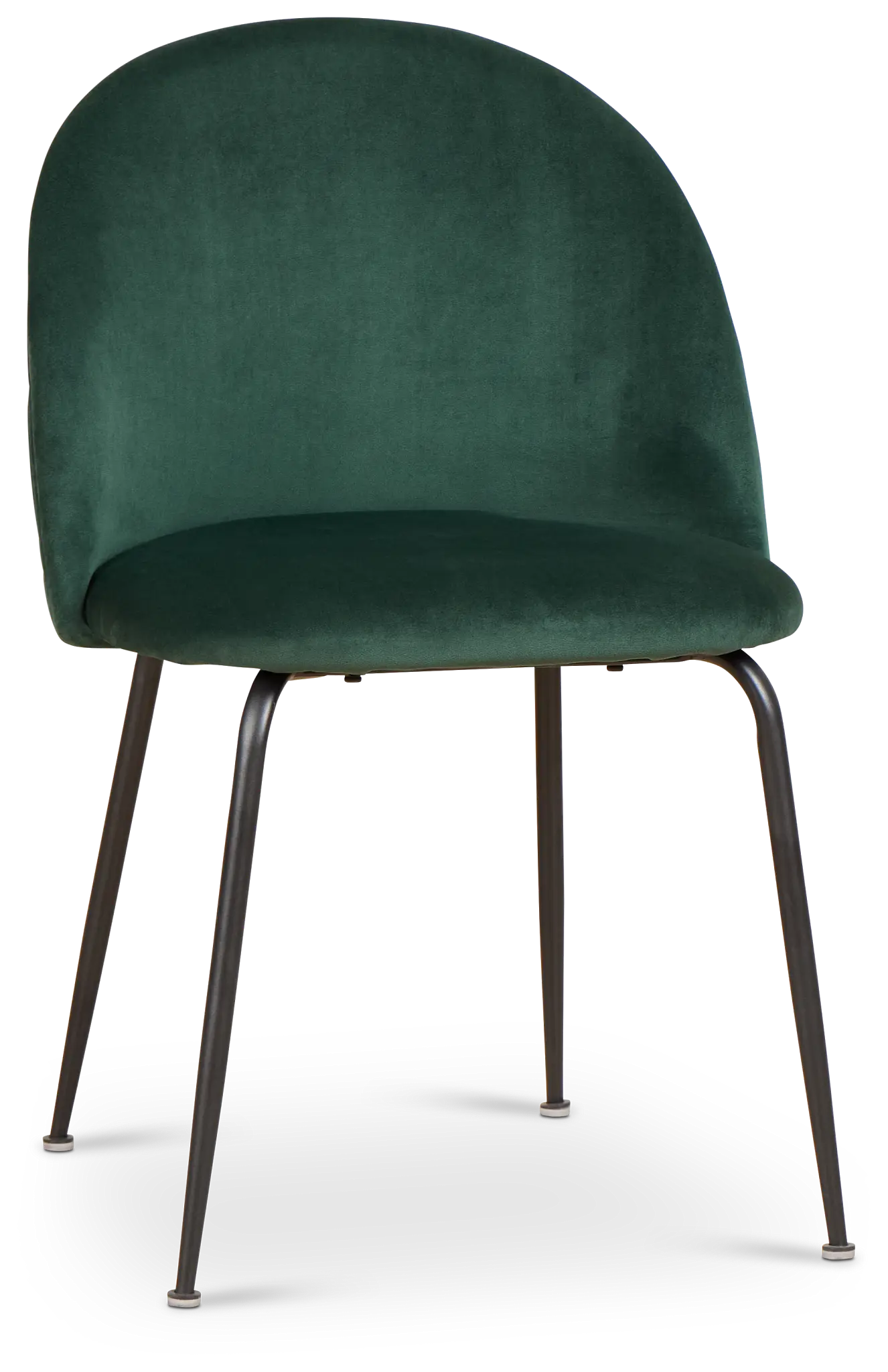 Capri Dark Green Velvet Upholstered Side Chair W/ Black Legs Capri Dark Green Velvet Upholstered Side Chair W/ Black Legs