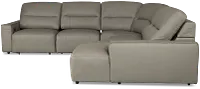 Rudy Gray Lthr/vinyl Small Left Chaise Power Extension Sectional