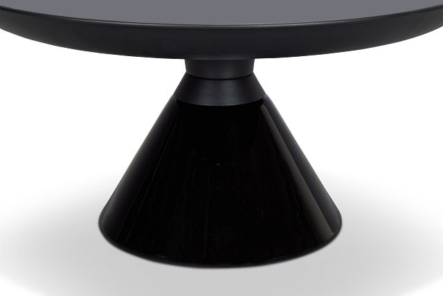 Ambrose Black Glass Round Coffee Table