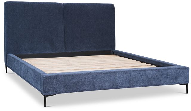 Emit Dark Blue Uph Panel Bed