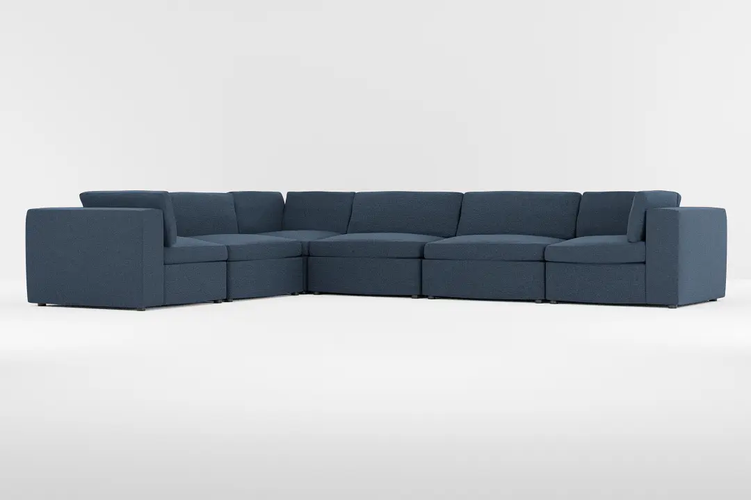 Destin Elite Dark Blue Fabric 6-piece Modular Sectional Destin Elite Dark Blue Fabric 6-piece Modular Sectional