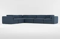 Destin Elite Dark Blue Fabric 6-piece Modular Sectional