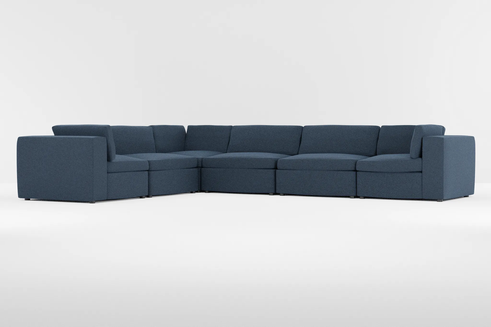 Destin Elite Dark Blue Fabric 6-piece Modular Sectional