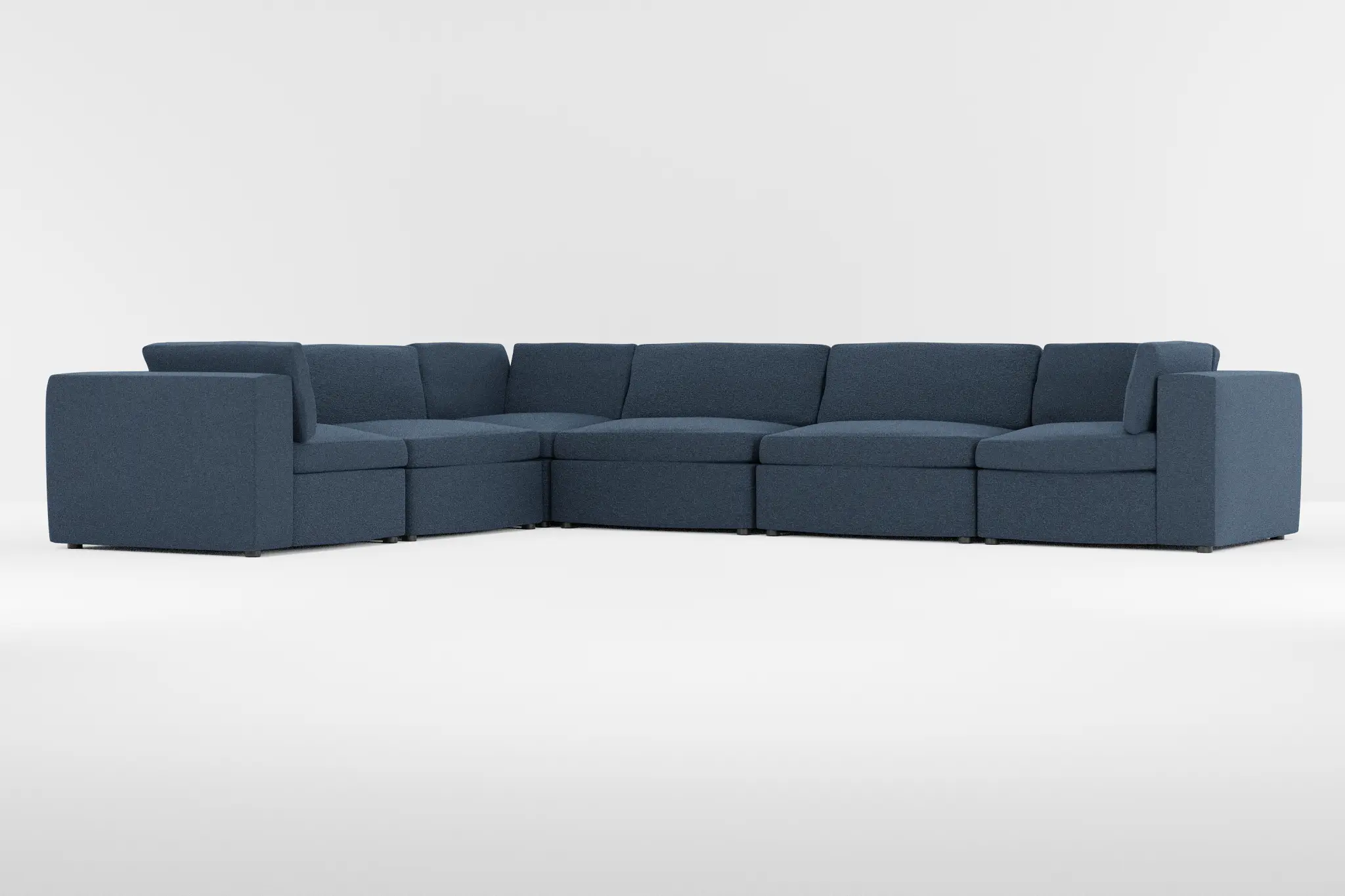 Destin Elite Dark Blue Fabric 6-piece Modular Sectional Destin Elite Dark Blue Fabric 6-piece Modular Sectional
