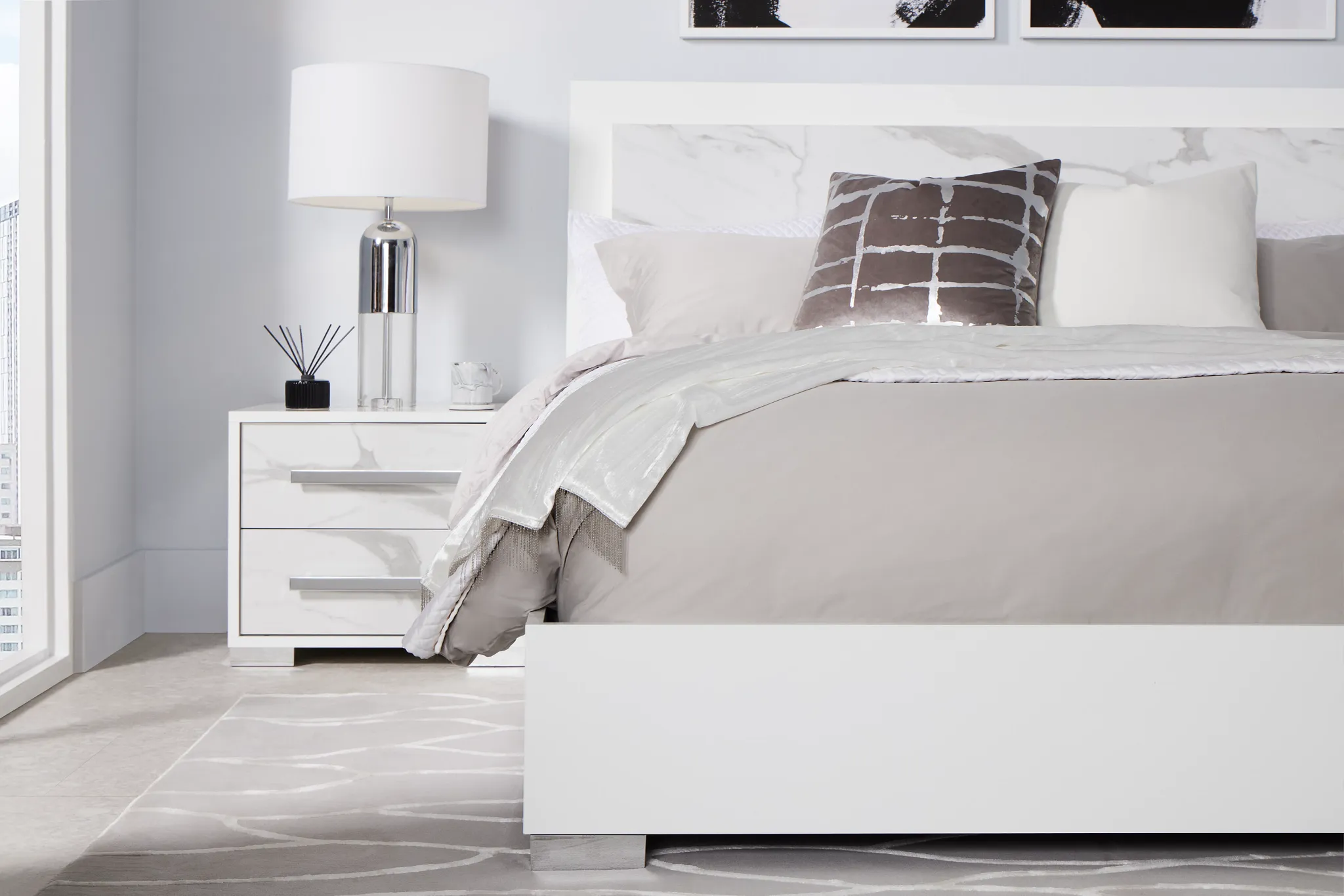 Modena White Platform Bed