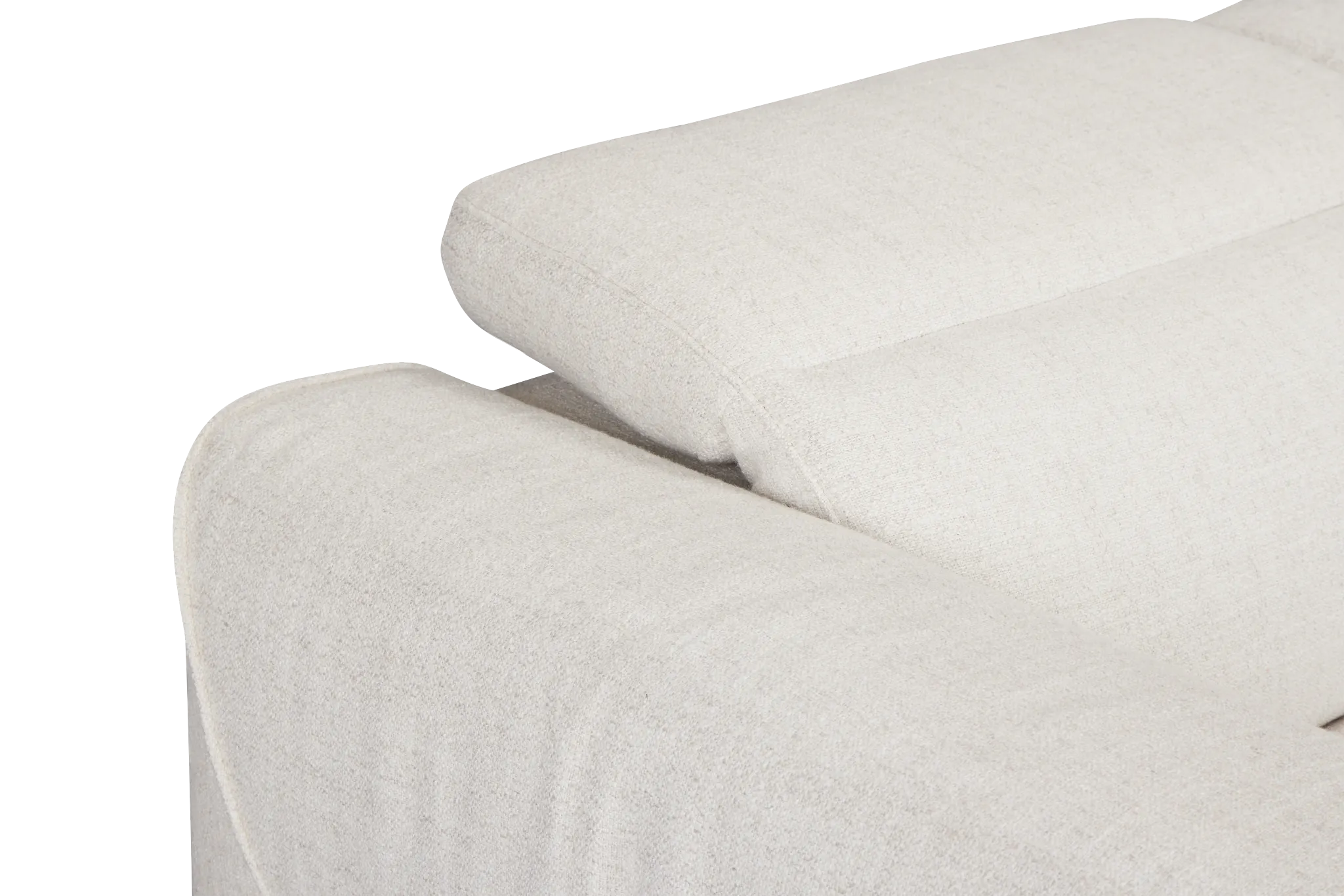 Ellis Light Beige Fabric Medium Triple Power 2-arm Sectional