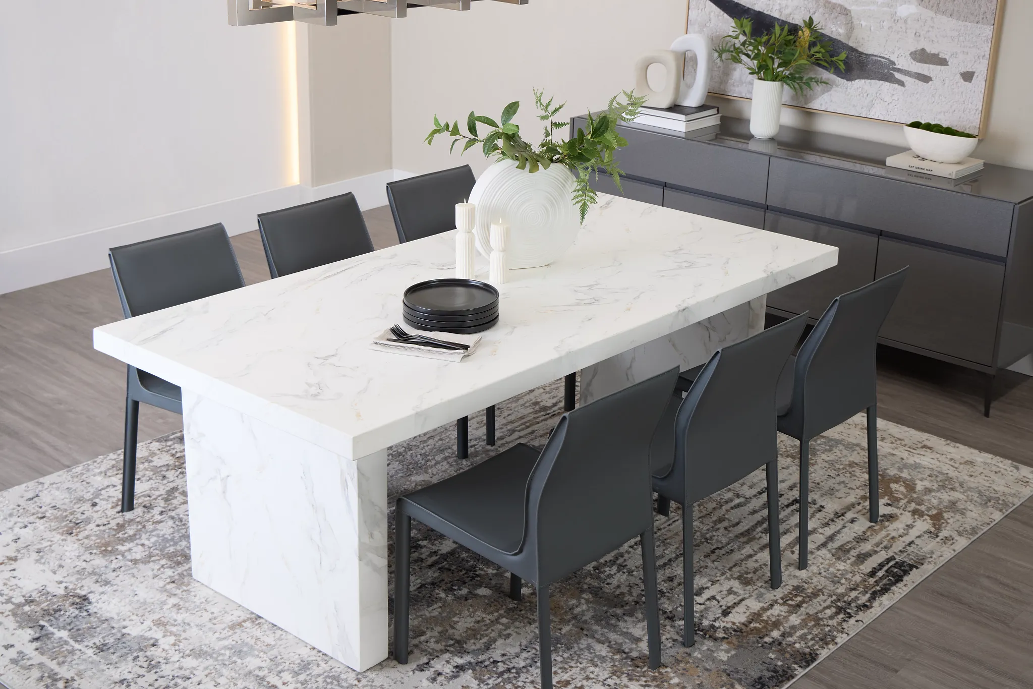 Viscaya White Rectangular Table