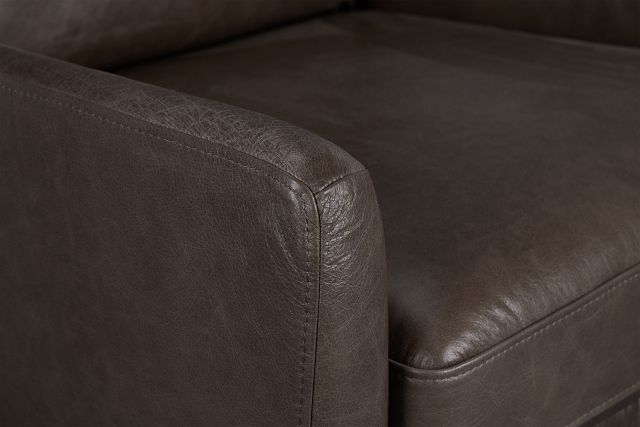 Cassian Dark Gray Leather Accent Chair