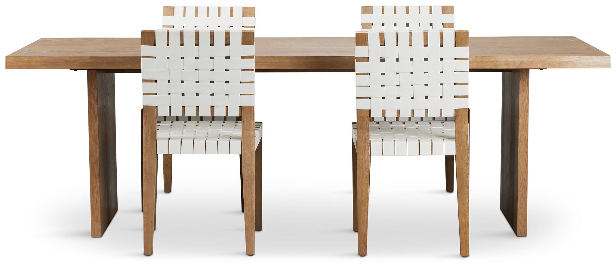 Haven Light Tone Wood Rectangular Table & 4 Woven Chairs