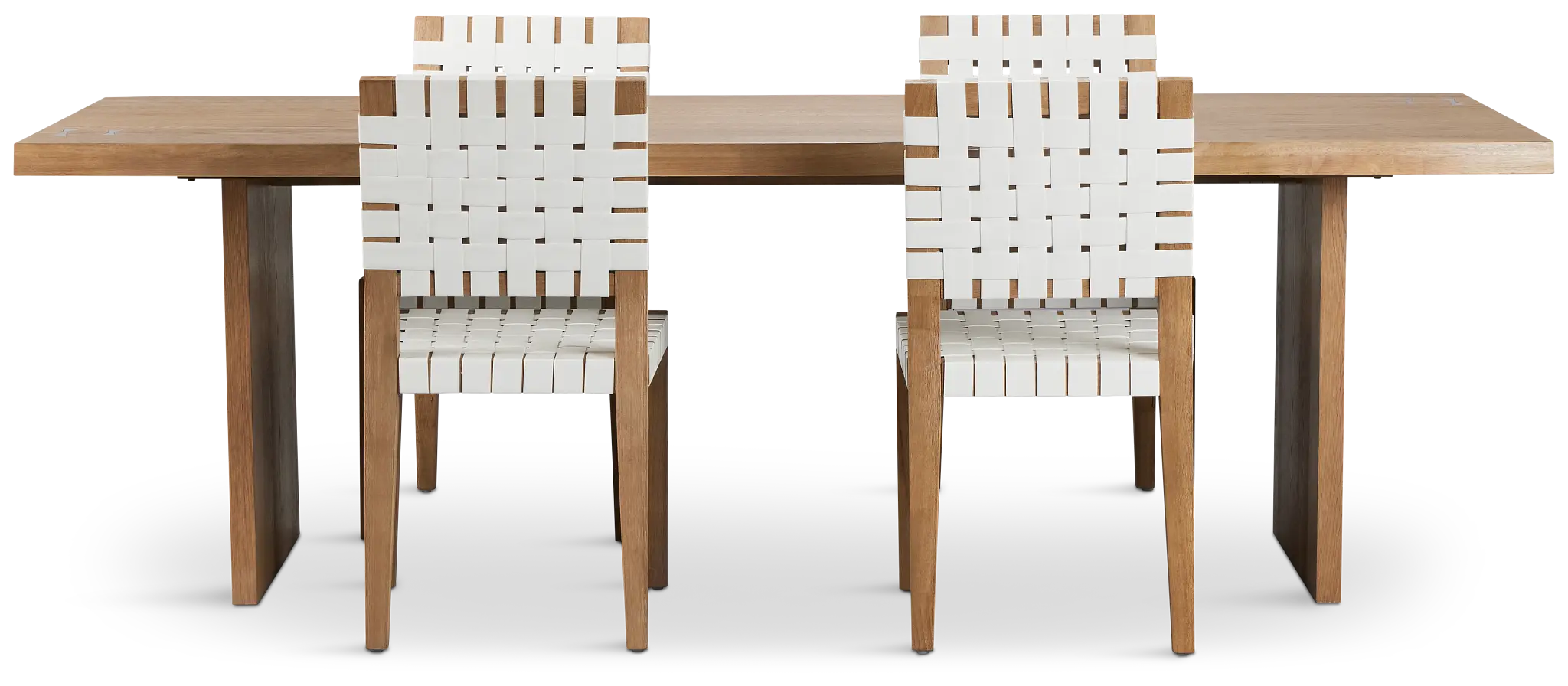 Haven Light Tone Wood Rectangular Table & 4 Woven Chairs Haven Light Tone Wood Rectangular Table & 4 Woven Chairs