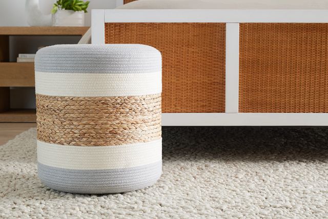 Shelly Multicolored Woven Accent Stool