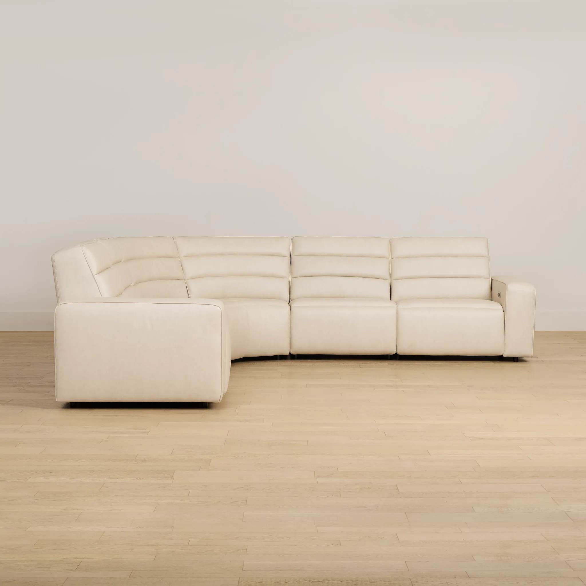 Sawyer Ivory Micro Small Dual Power Reclining Two-arm Sectional