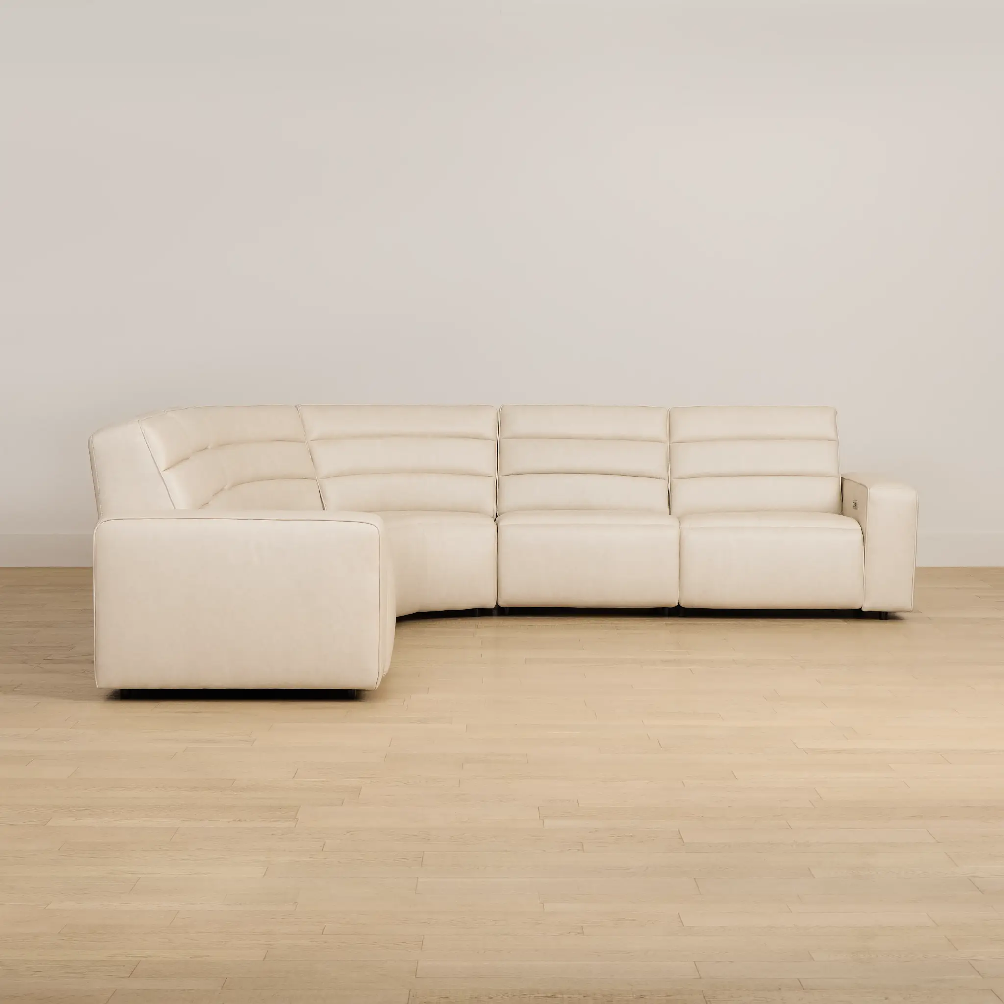 Sawyer Ivory Micro Small Dual Power Reclining Two-arm Sectional Sawyer Ivory Micro Small Dual Power Reclining Two-arm Sectional