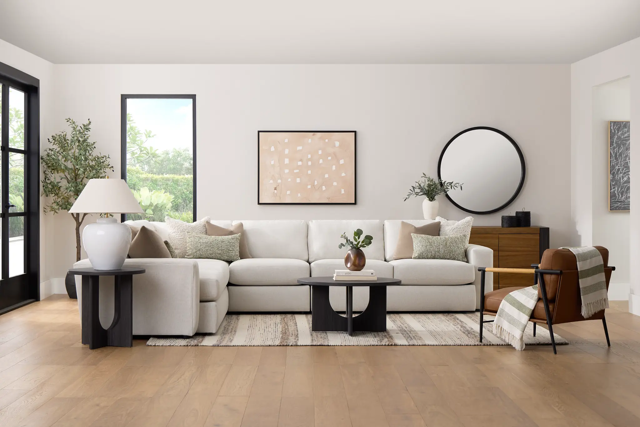 Brantley Light Beige Fabric Medium Two-arm Sectional Brantley Light Beige Fabric Medium Two-arm Sectional