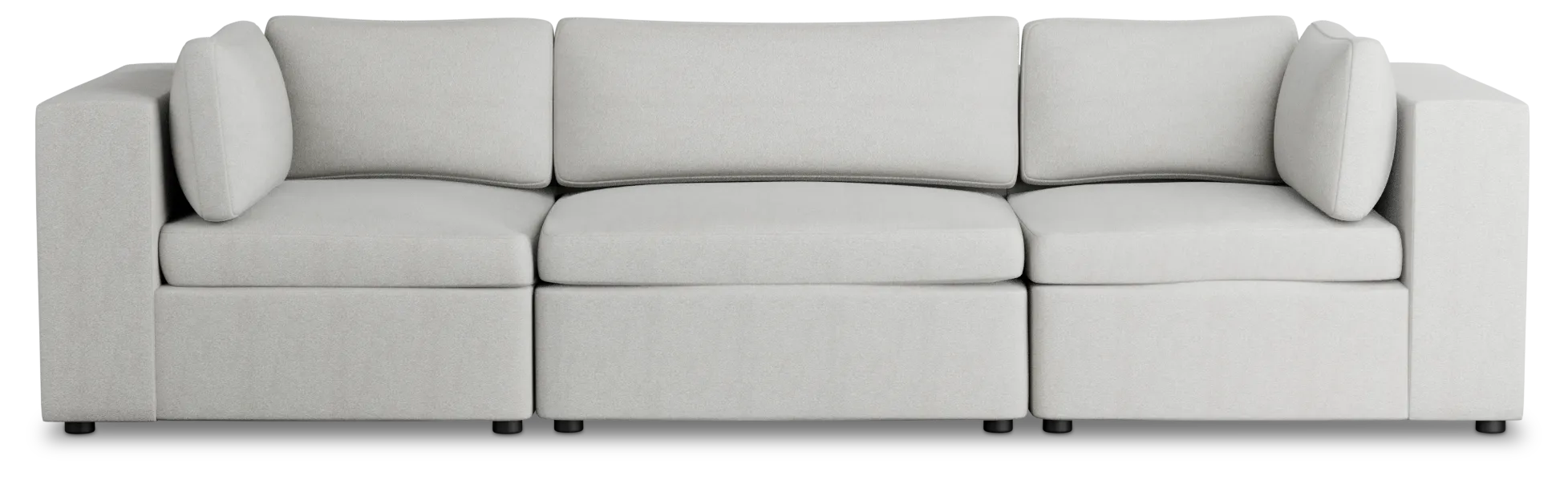 Destin Sutton Gray Fabric 3 Piece Modular Sofa