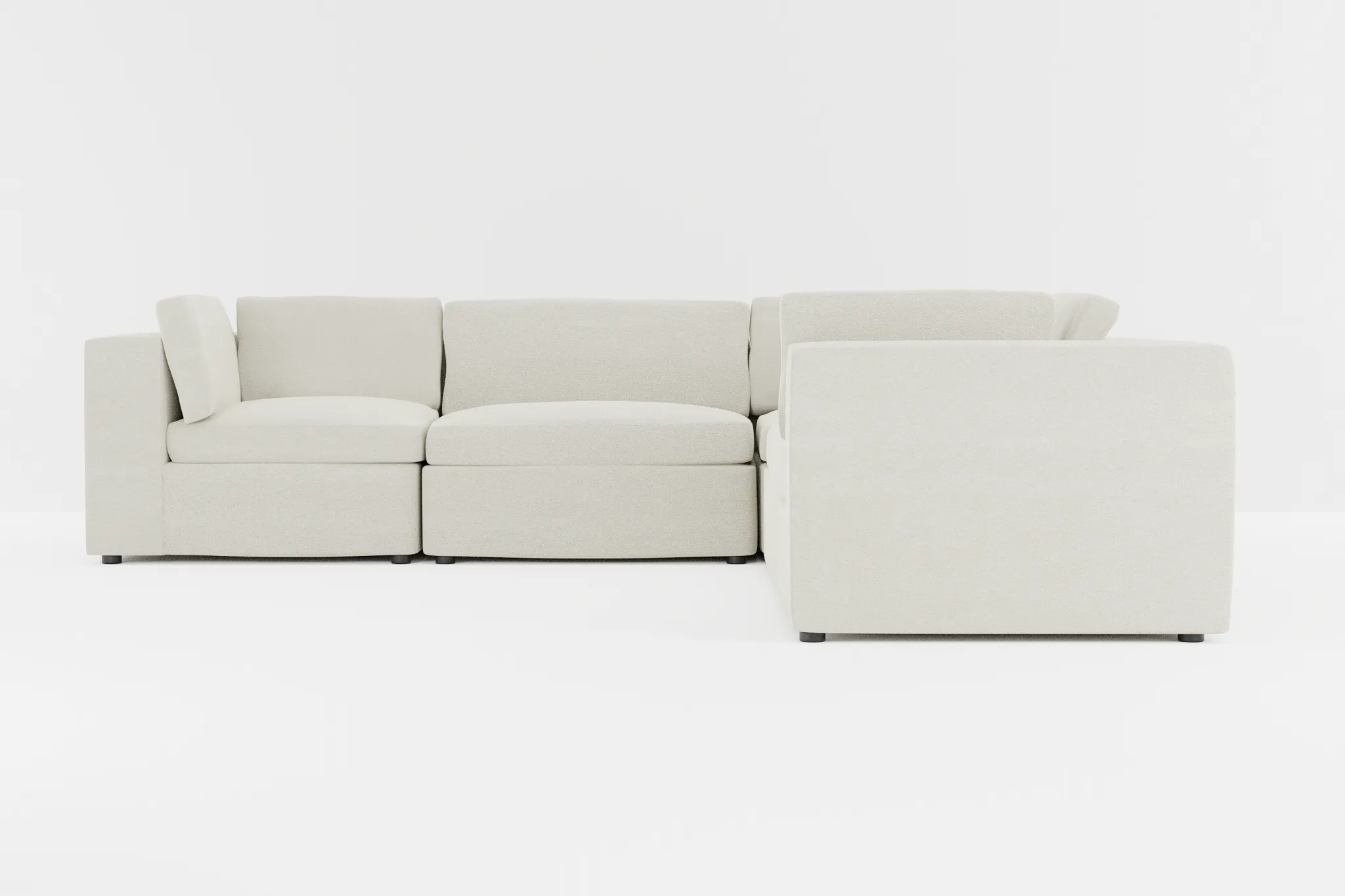 Destin Elite Ivory Fabric 5-piece Modular Sectional