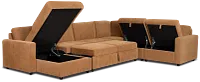 Addie Brown Fabric Medium Left Chaise Storage Sleeper Sectional