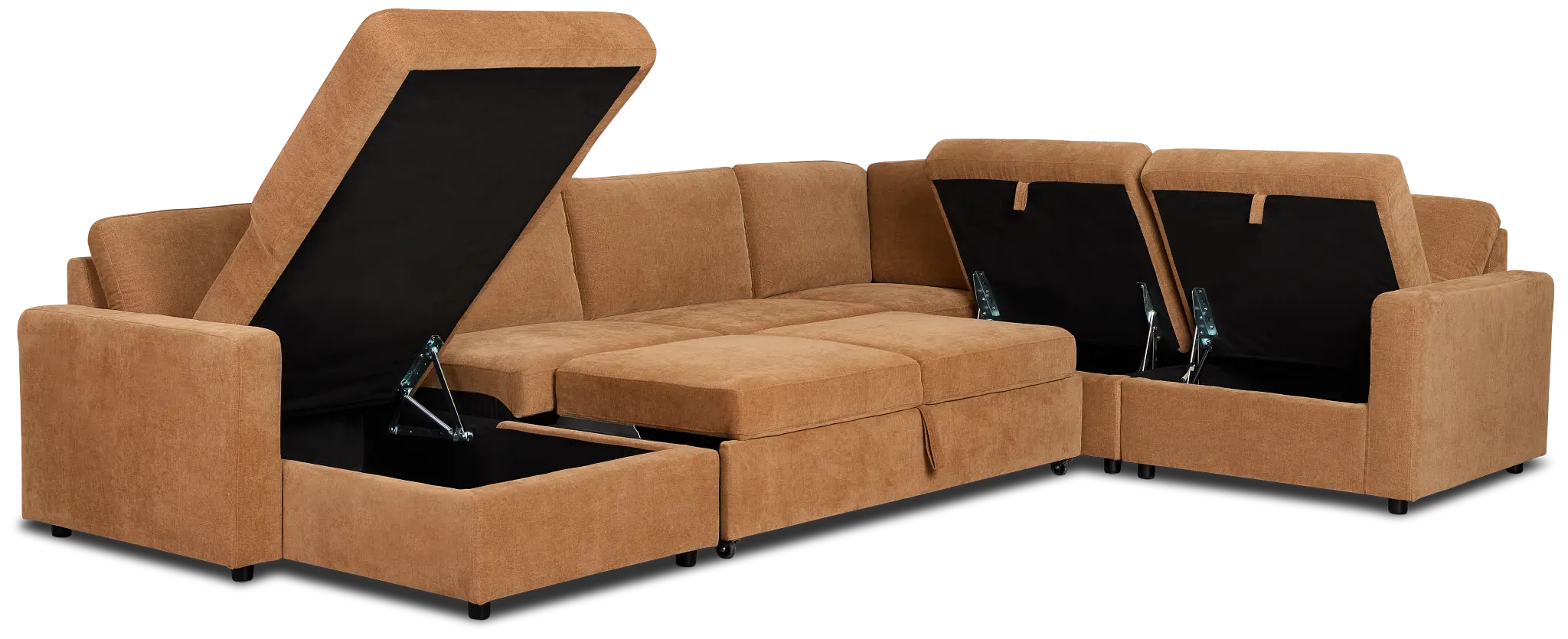 Addie Brown Fabric Medium Left Chaise Storage Sleeper Sectional Addie Brown Fabric Medium Left Chaise Storage Sleeper Sectional
