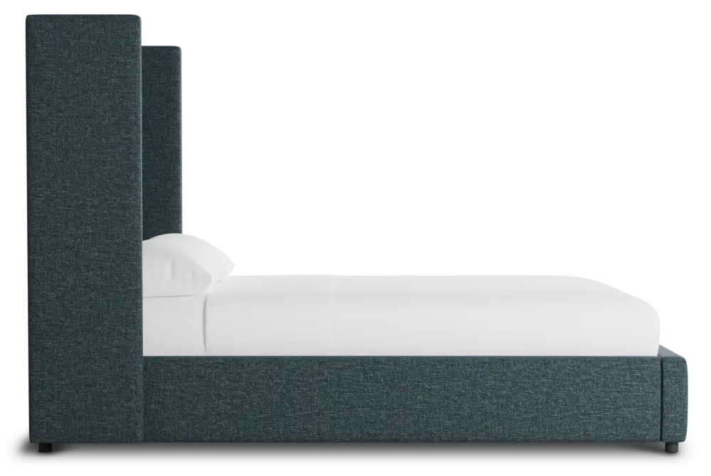 Captiva Elavation Dark Blue 60" Upholstered Shelter Bed Captiva Elavation Dark Blue 60" Upholstered Shelter Bed