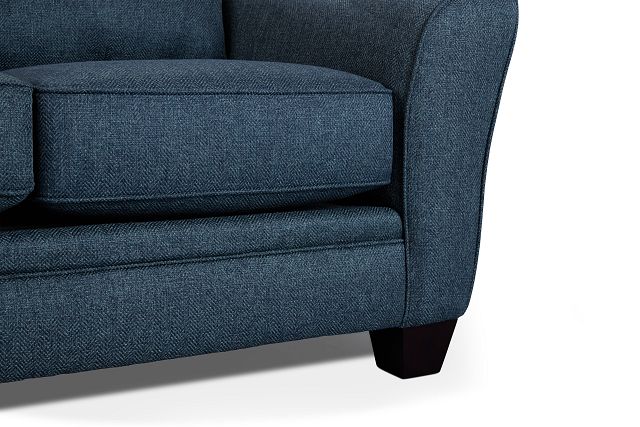 Avery Dark Blue Fabric Loveseat