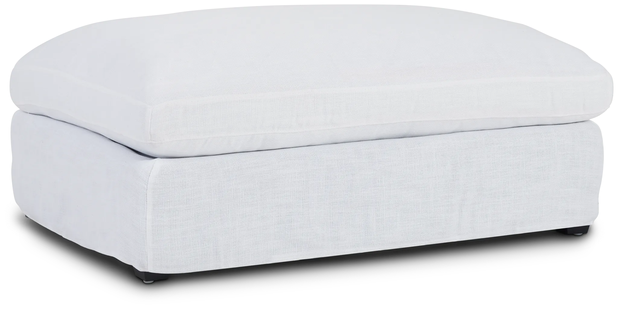 Willow White Fabric Ottoman