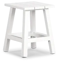 Barbados White Square Accent Table