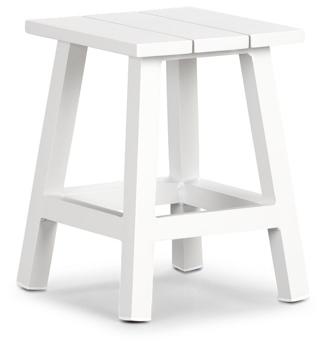 Barbados White Square Accent Table