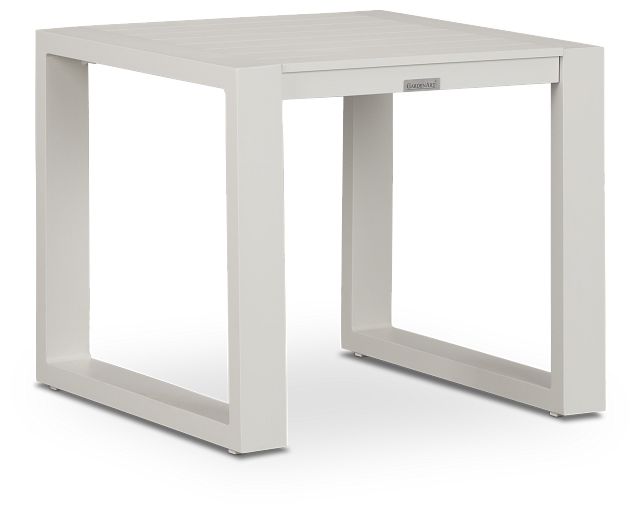 Linear White Aluminum End Table