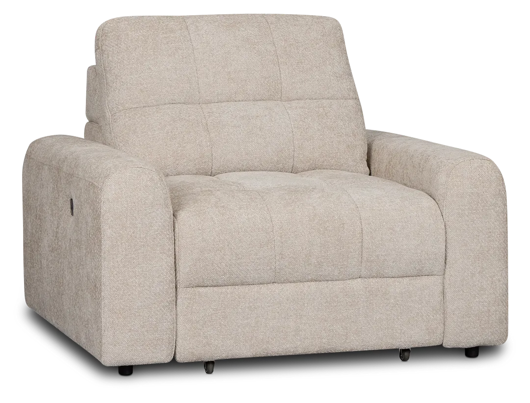 Hendrix Light Taupe Fabric Power Reclining Chaise