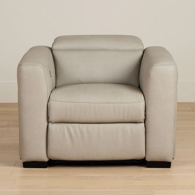 Melody Light Gray Micro Power Recliner