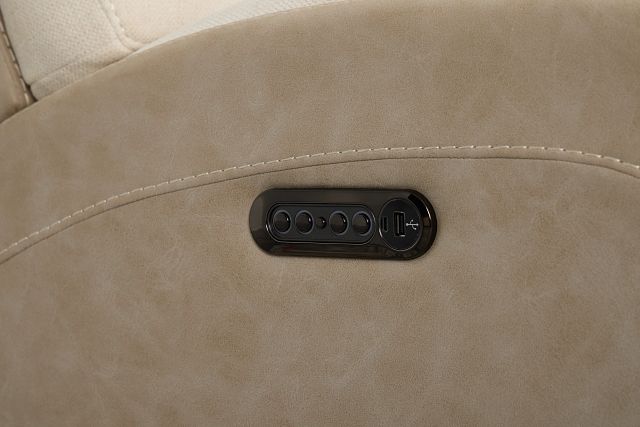 Travis Light Beige Fabric Power Recliner