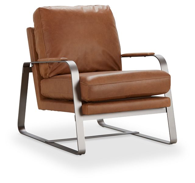Lex Brown Leather Accent Chair (1)