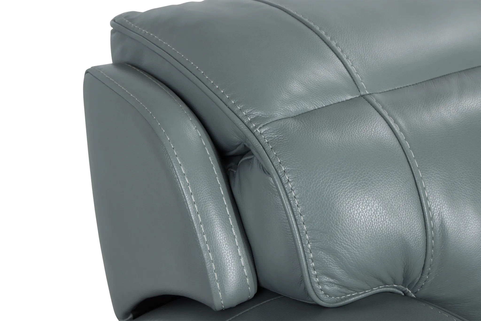 Reign Green Lthr/vinyl Small Two-arm Power Reclining Sectional