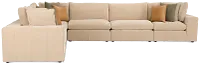 Cruz Light Beige Fabric 6-piece Modular Sectional