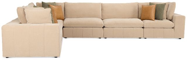 Cruz Light Beige Fabric 6-piece Modular Sectional